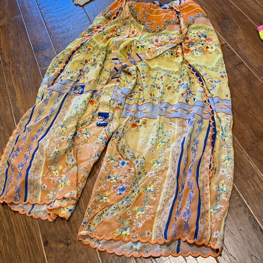 Johnny Was Multicolor Floral Wide Leg Pants